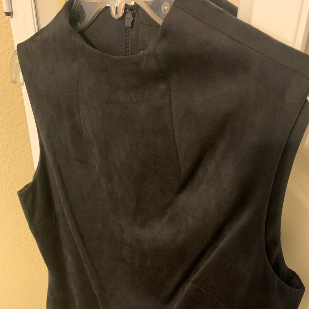 Alex Marie faux Suede black sleeveless midi dress
